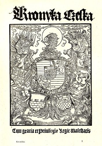 Titelblatt der Böhmischen Chronik des Václav Hájek von Libočan